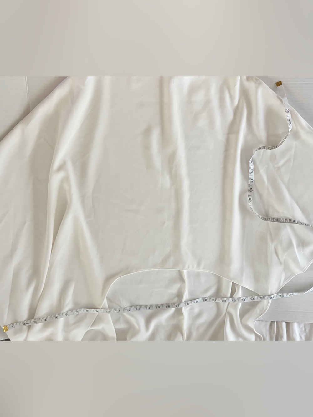 Zara White Asymmetric Cape Blouse - Picture 4 of 9